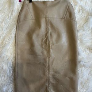 ZARA leather knee length skirt